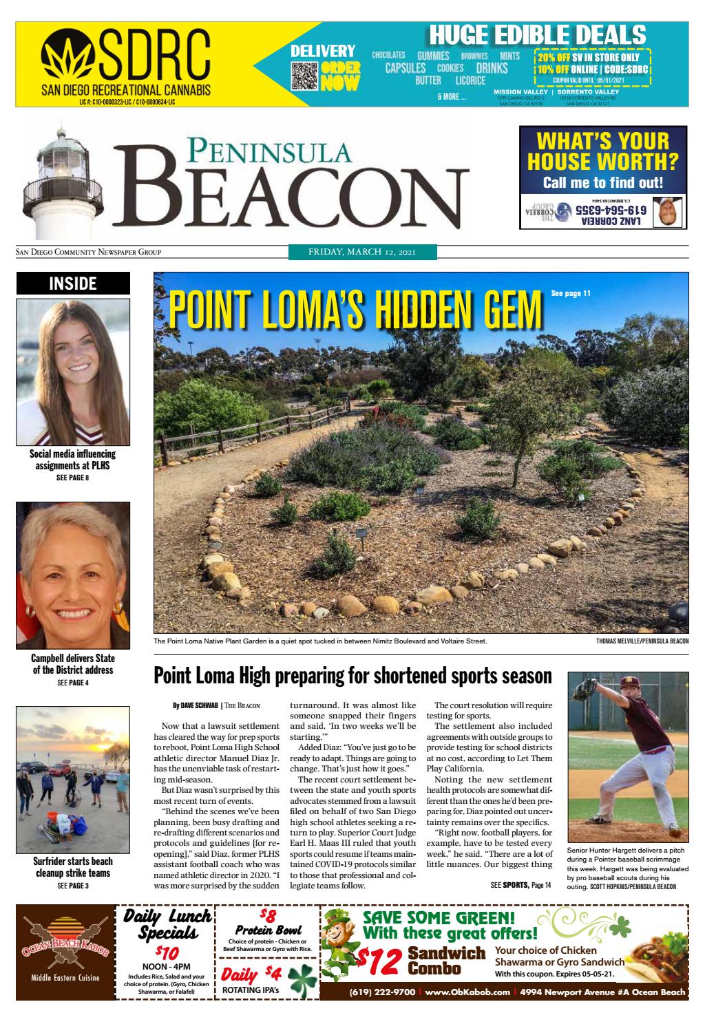 The Peninsula Beacon, March 12th, 2021 by San Diego Community Newspaper  Group - Issuu