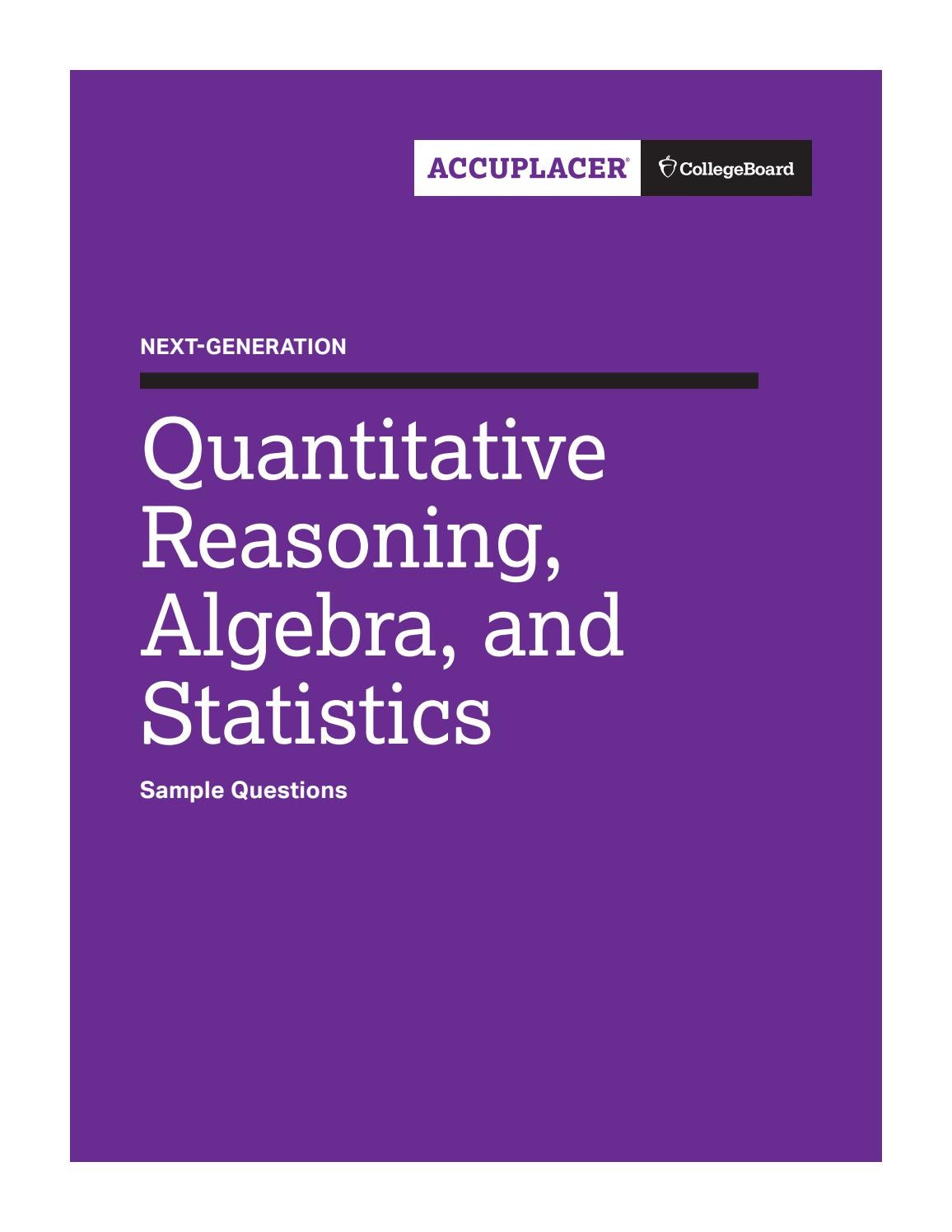 Quantitative Reasoning Algebra And Statistics