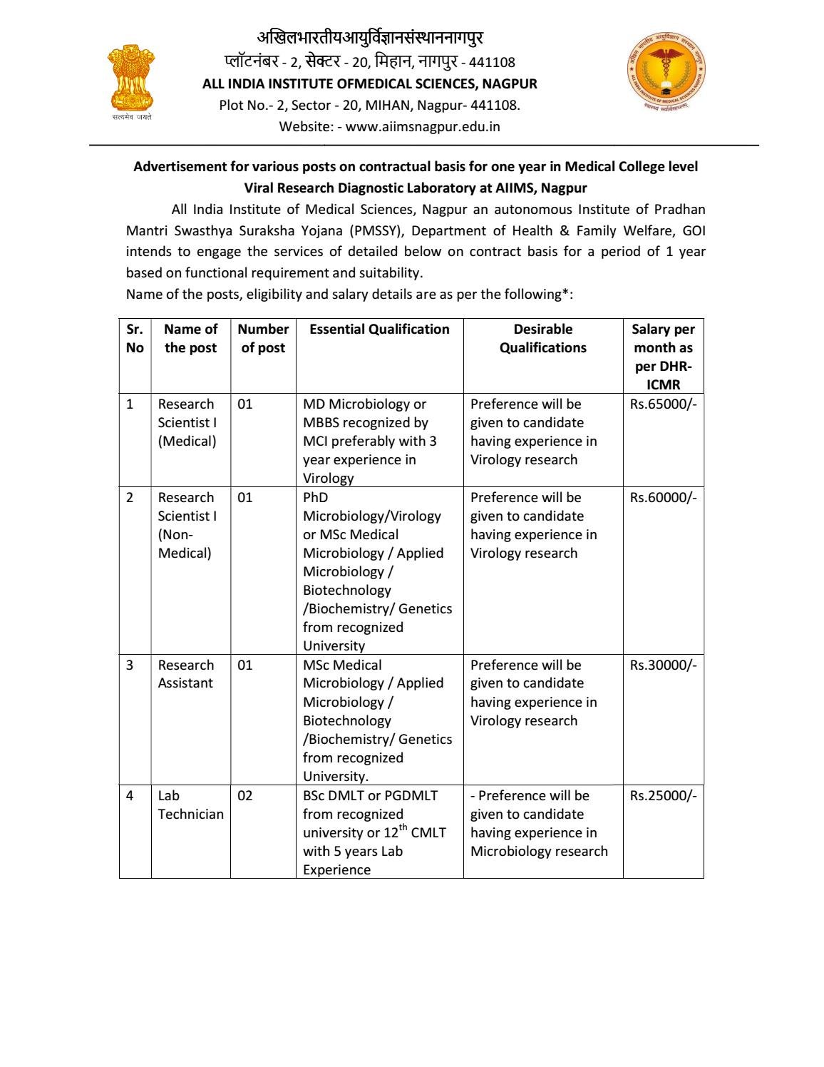 aiims-nagpur-research-scientist-job-with-rs-60-000-pm-pay-by-biotecnika-issuu