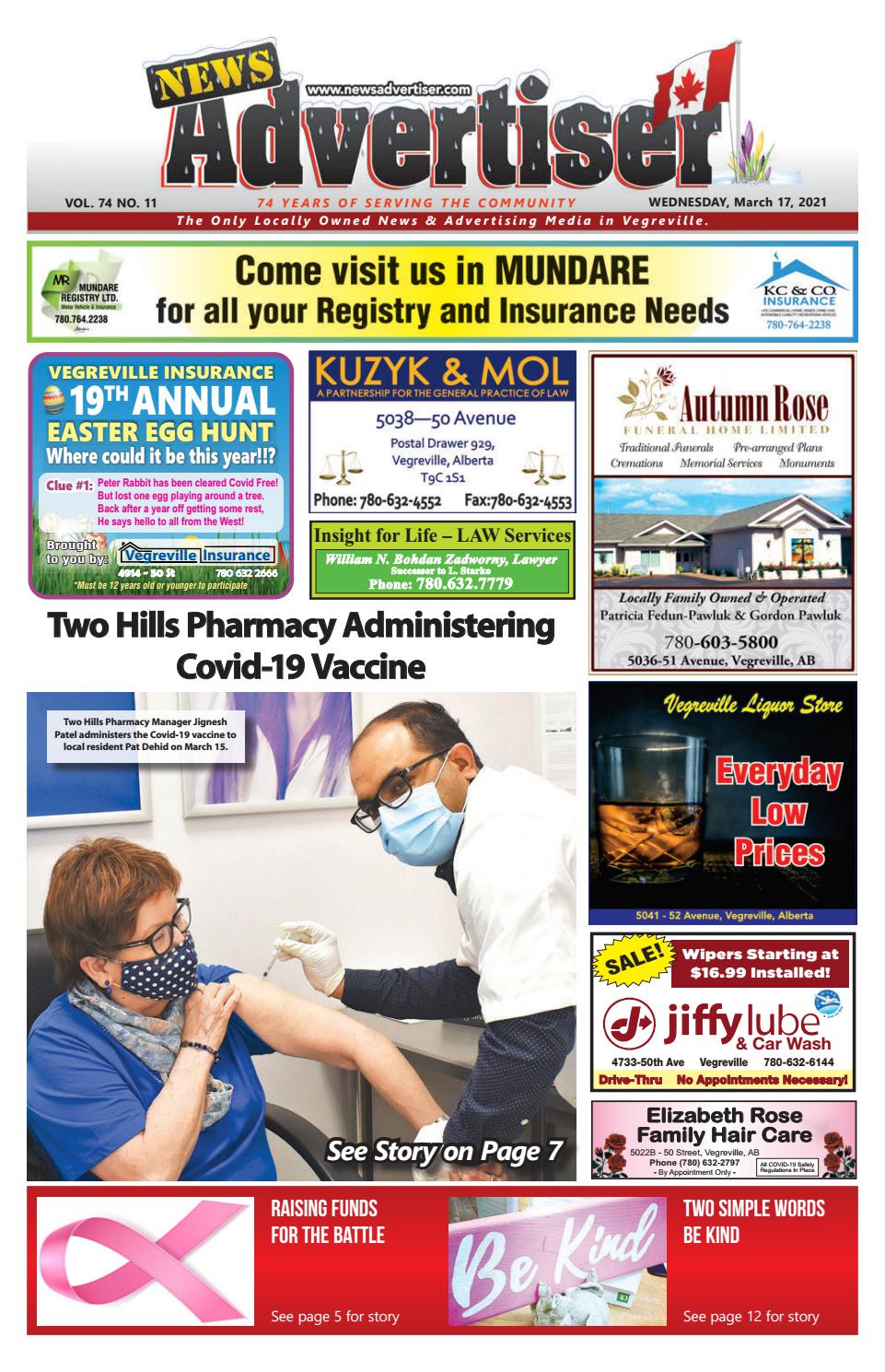 Vegreville News Advertiser March 17 2021 By The News Advertiser Vegreville Ab Issuu