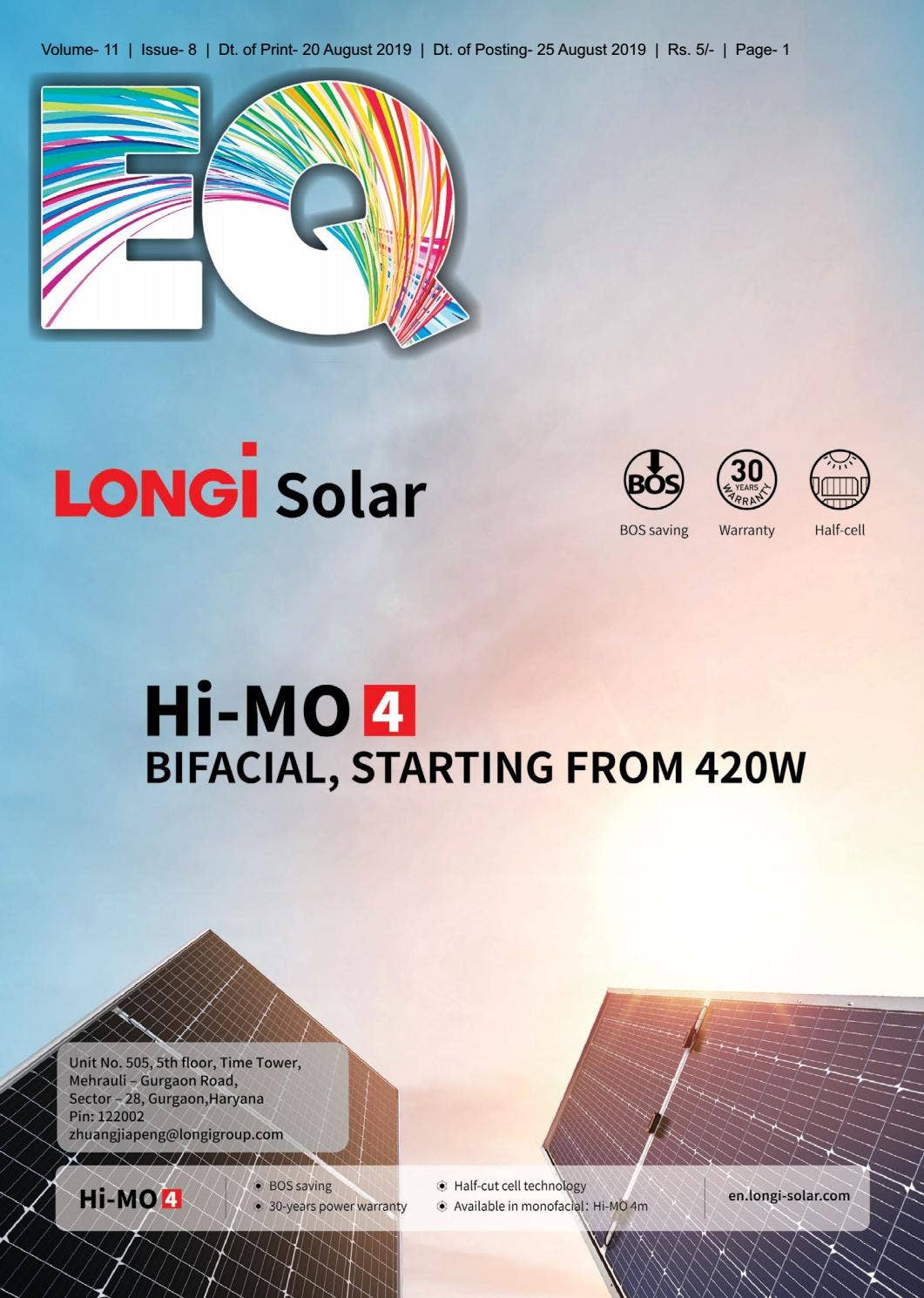 EQ Magazine August 2019 Edition by EQ Int'l Solar Media Group - Issuu