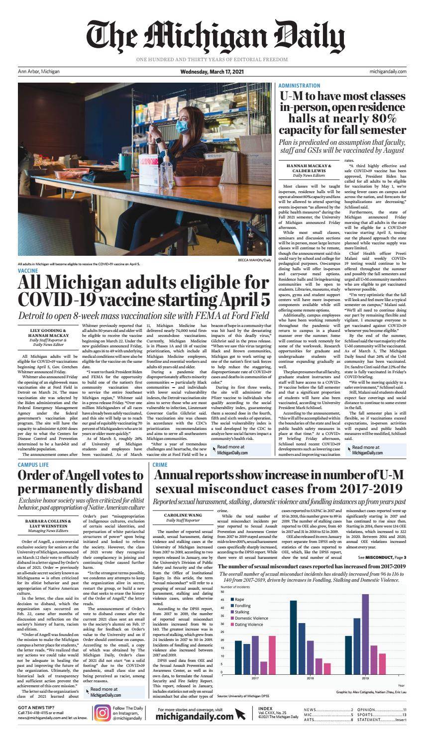 2021-03-17 by The Michigan Daily - Issuu