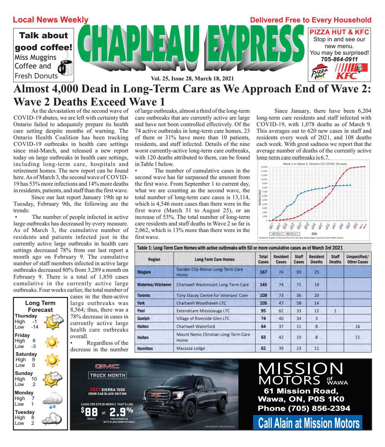 03182021 March 18 2021 by The Chapleau Express Issuu