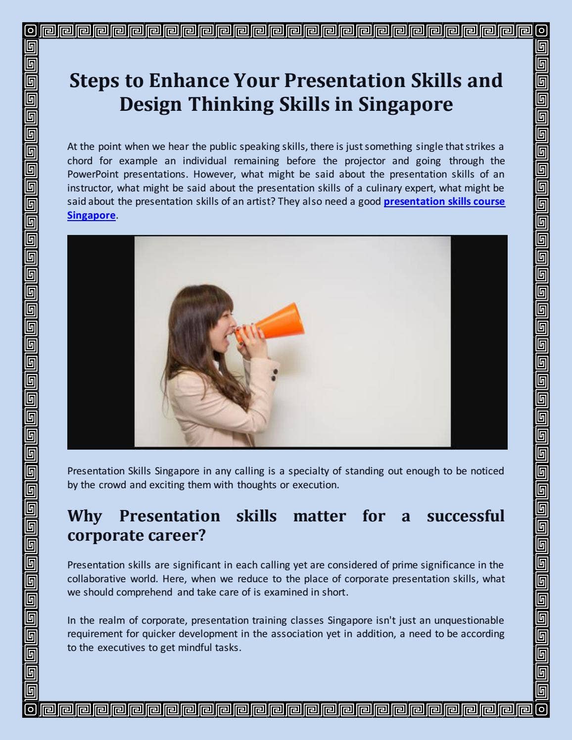 Steps to Enhance Your Presentation Skills and Design Thinking Skills in ...