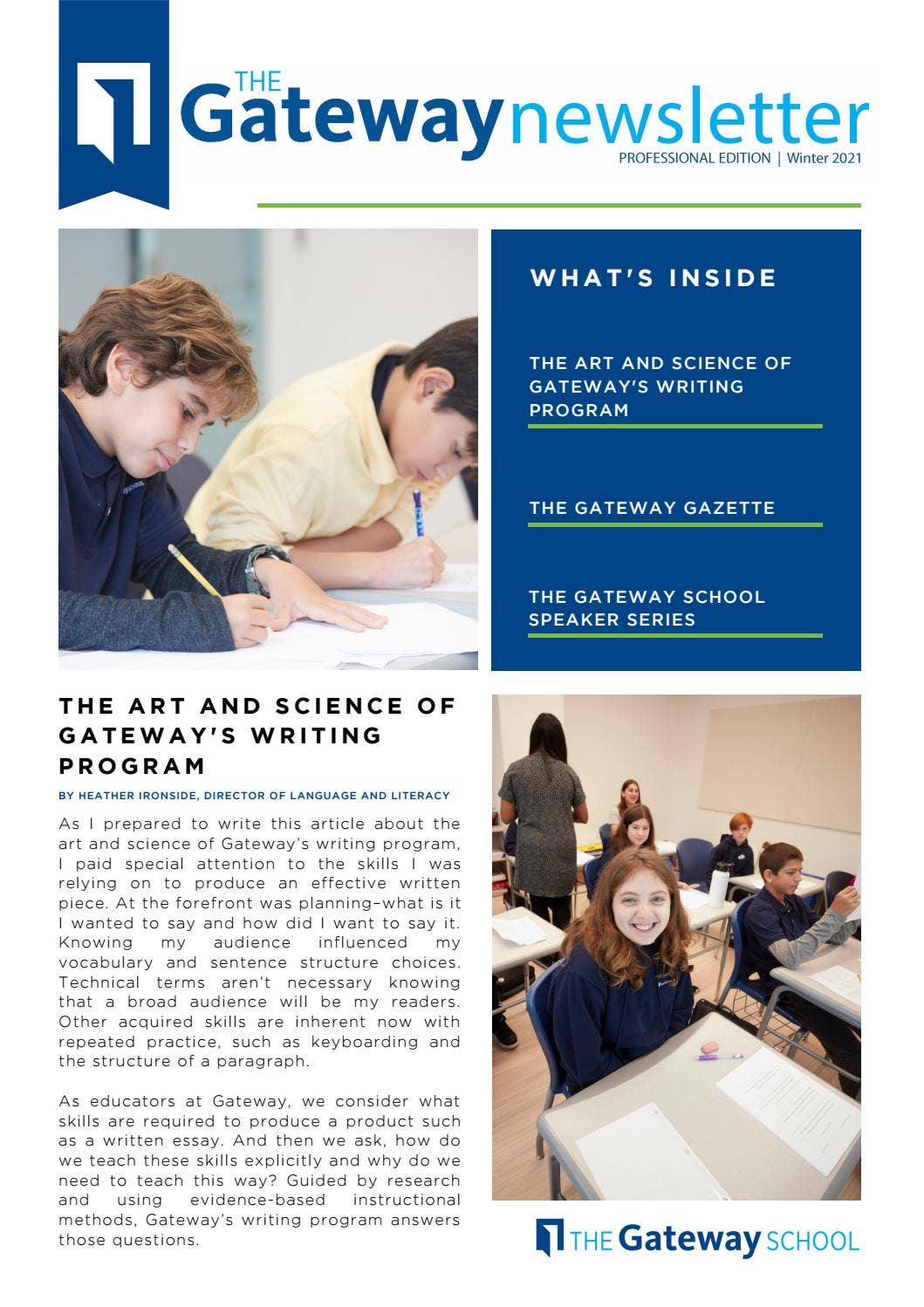 The Gateway School Professional Newsletter - Winter 2021 by The Gateway ...