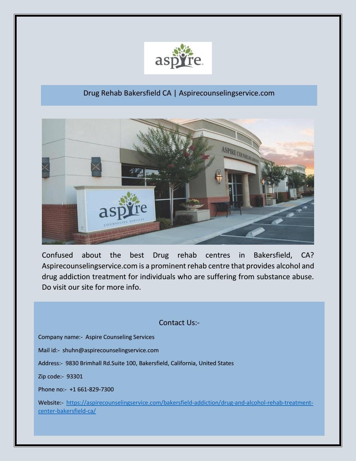 Drug Rehab Bakersfield CA by Aspire