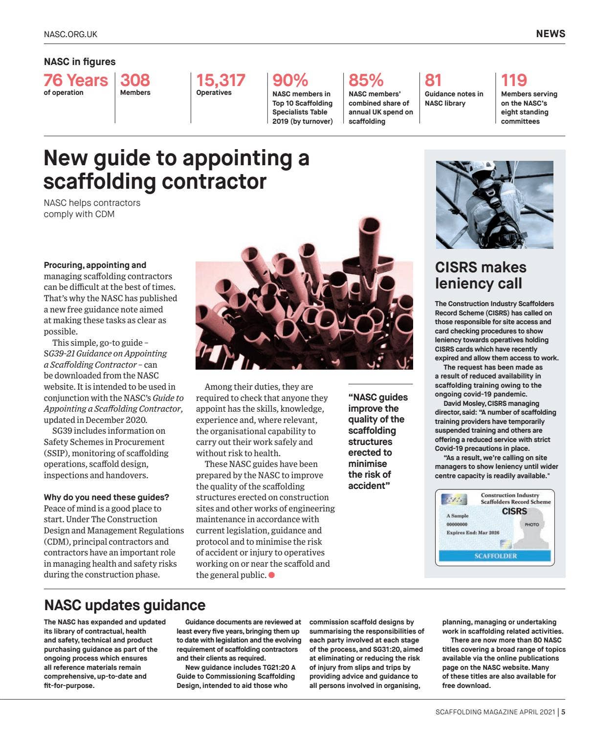 Magazine Scaffold Scaffolding magazine 2021 by Construction Management - Issuu