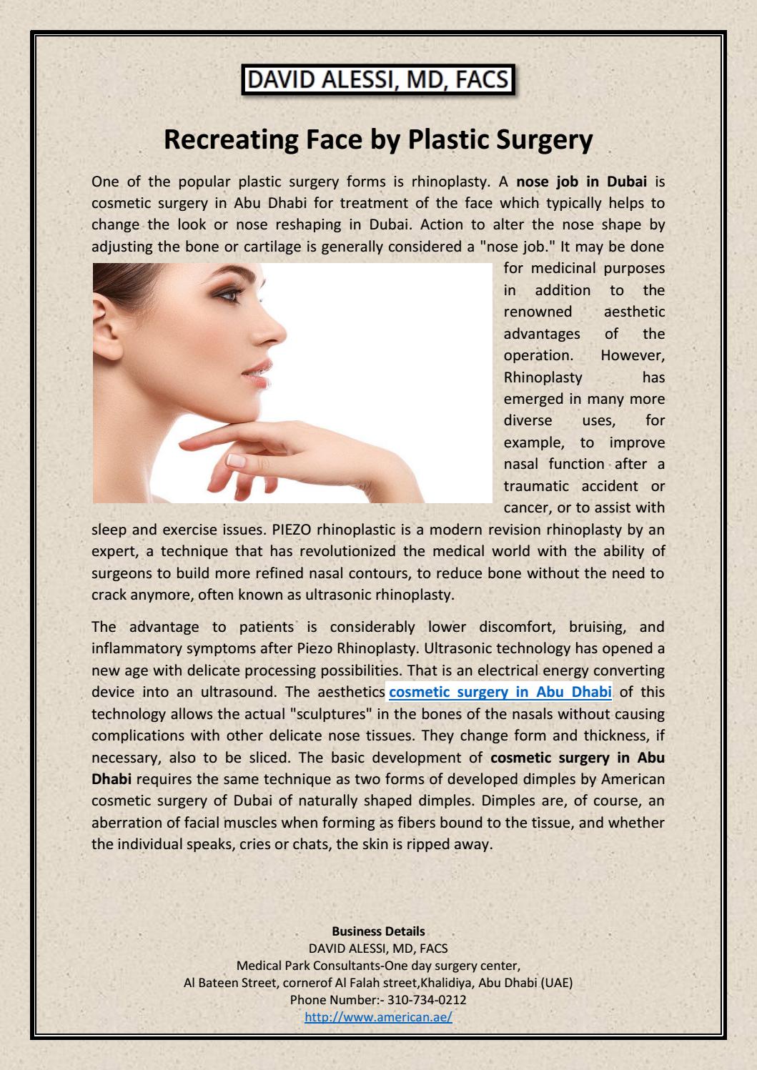 Recreating Face by Plastic Surgery by DAVID ALESSI, MD, FACS Issuu