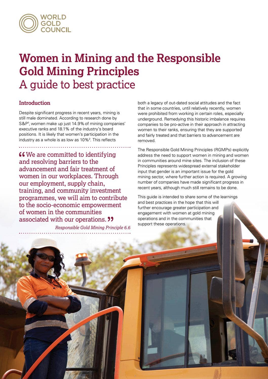 Women in Mining and the Responsible Gold Mining Principles by Clúster ...