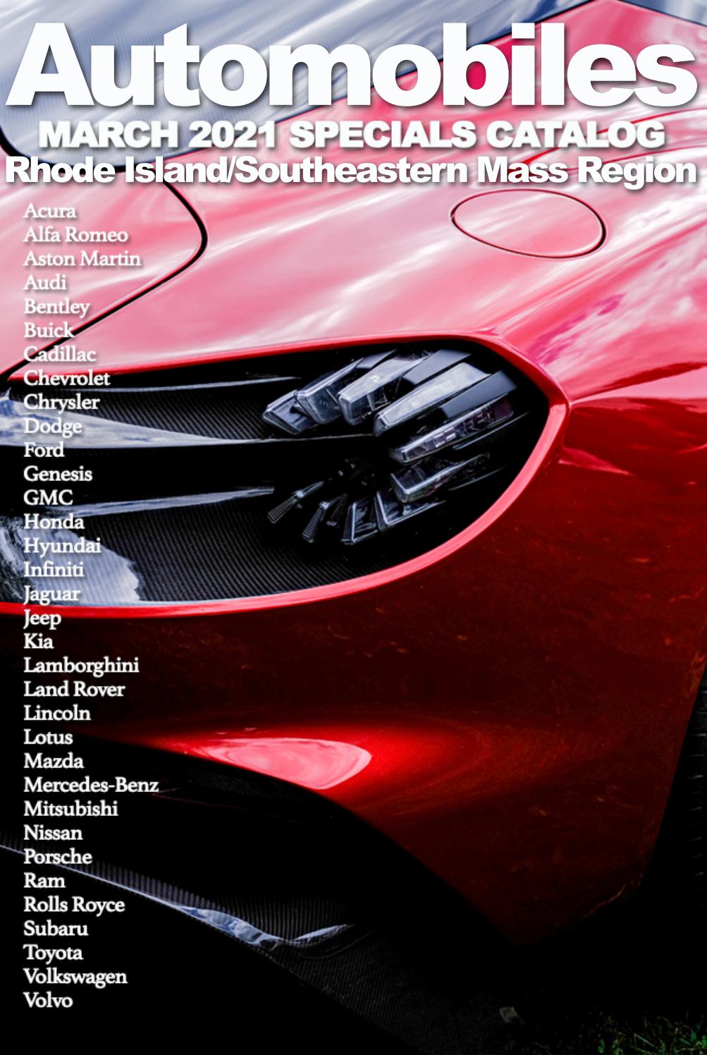 March 2021 Automobiles Catalog for Rhode Island and Southeastern