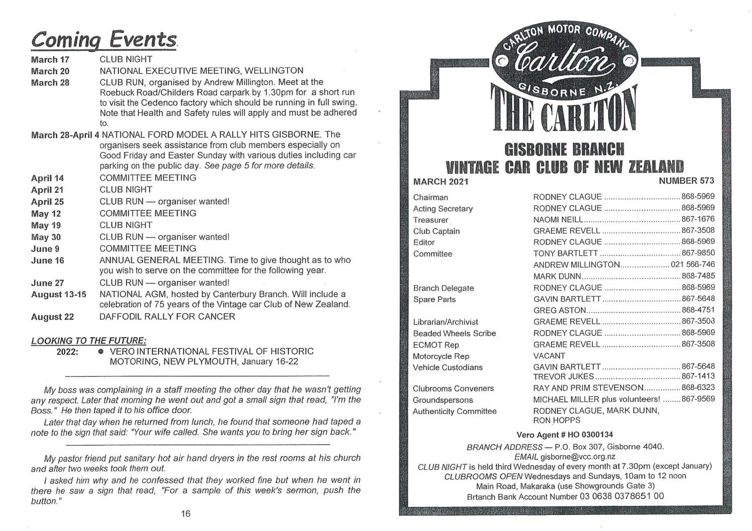 Gisborne VCC March 2021 by Vintage Car Club of New Zealand Issuu