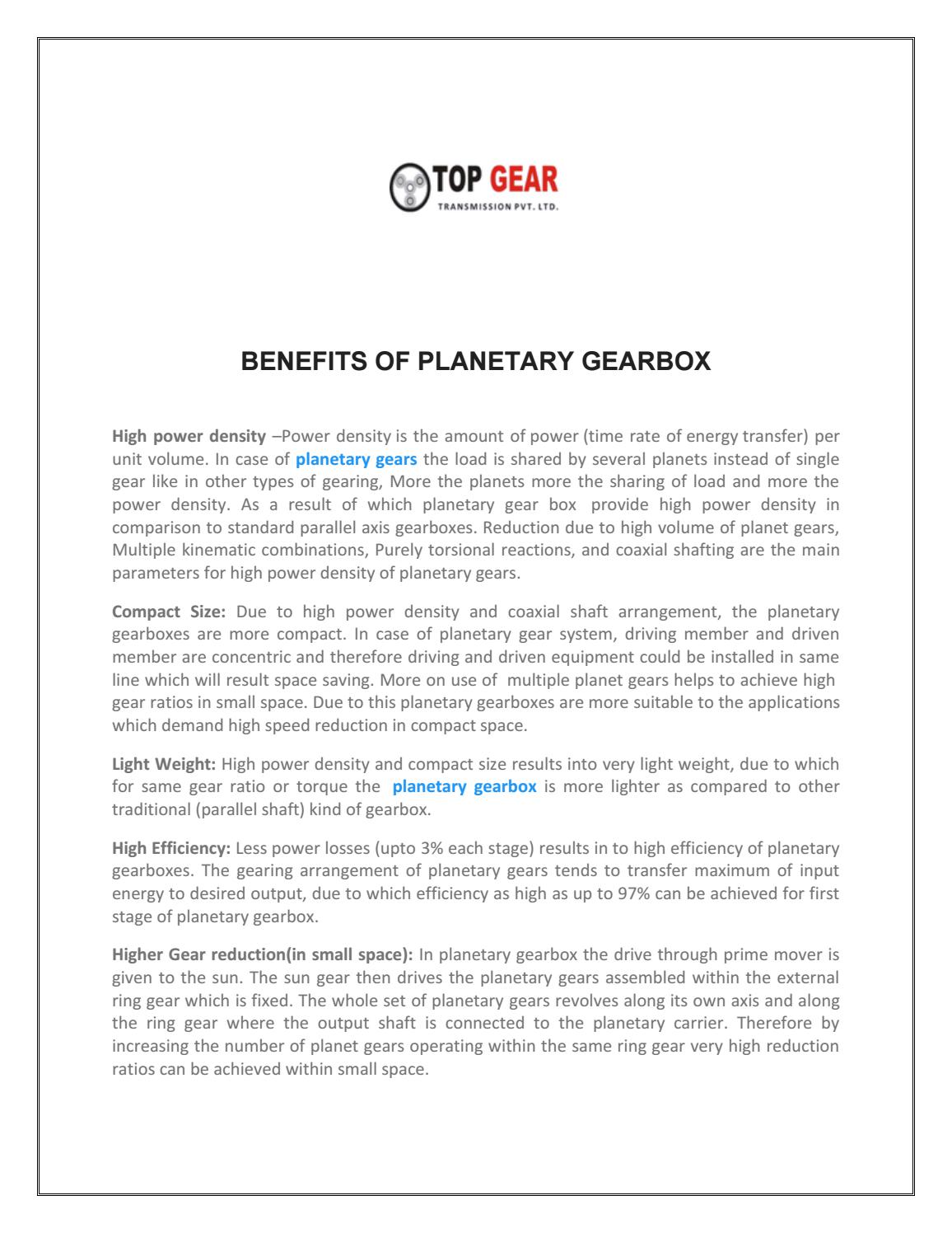 Benefits of gearbox by topgeartransmission Issuu