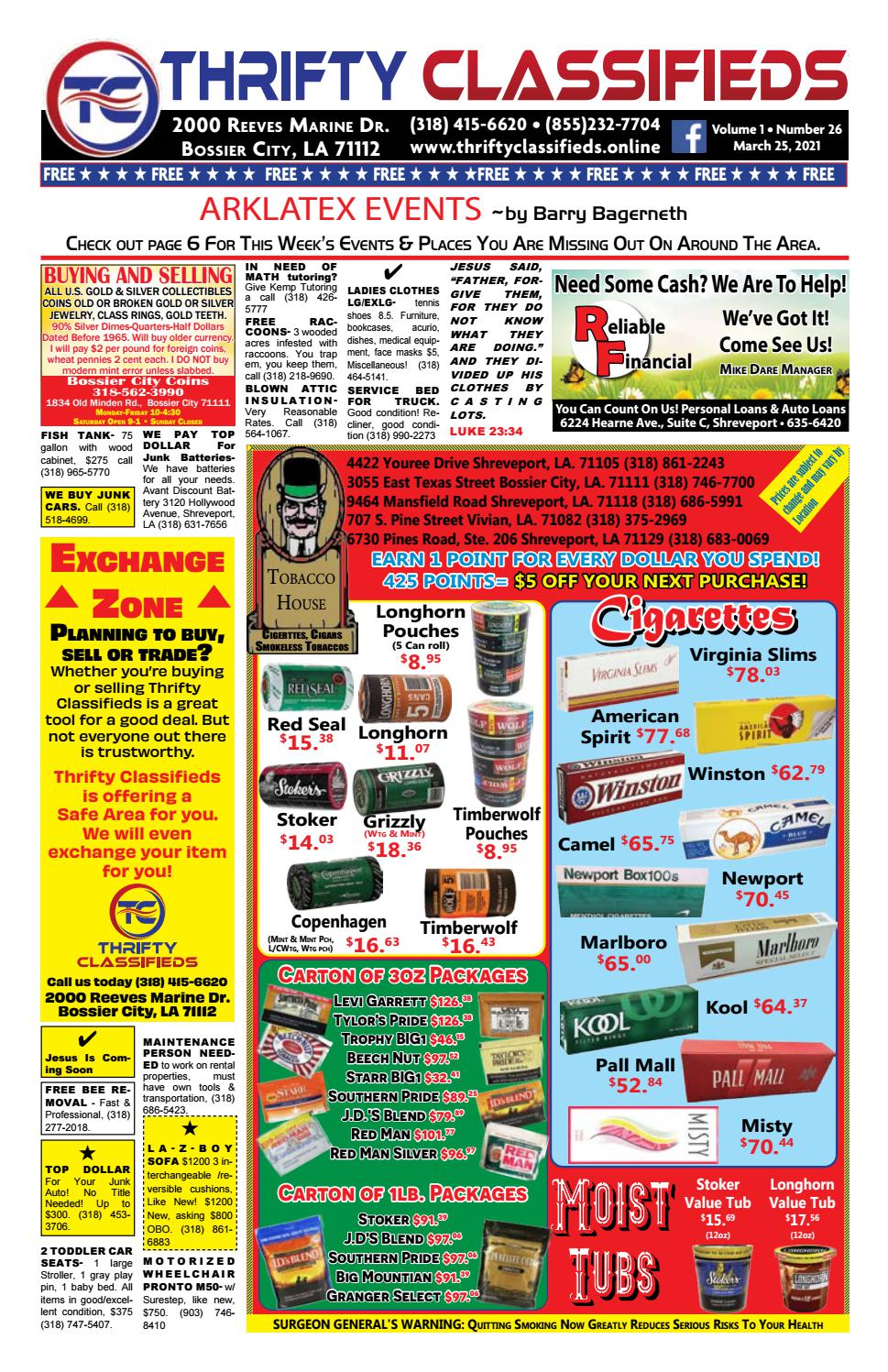 Thrifty Classifieds Shreveport & Bossier March 25th 2021 by Thrifty