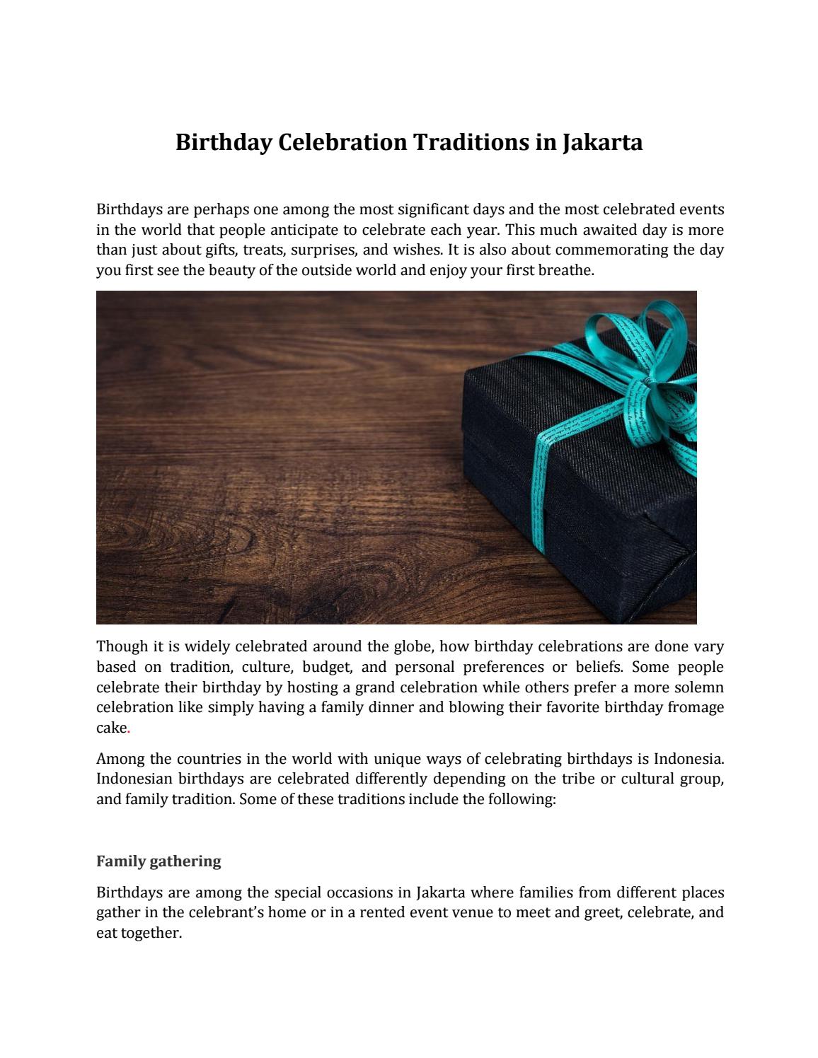 Birthday Celebration Traditions in Jakarta by DorebyLetao - Issuu