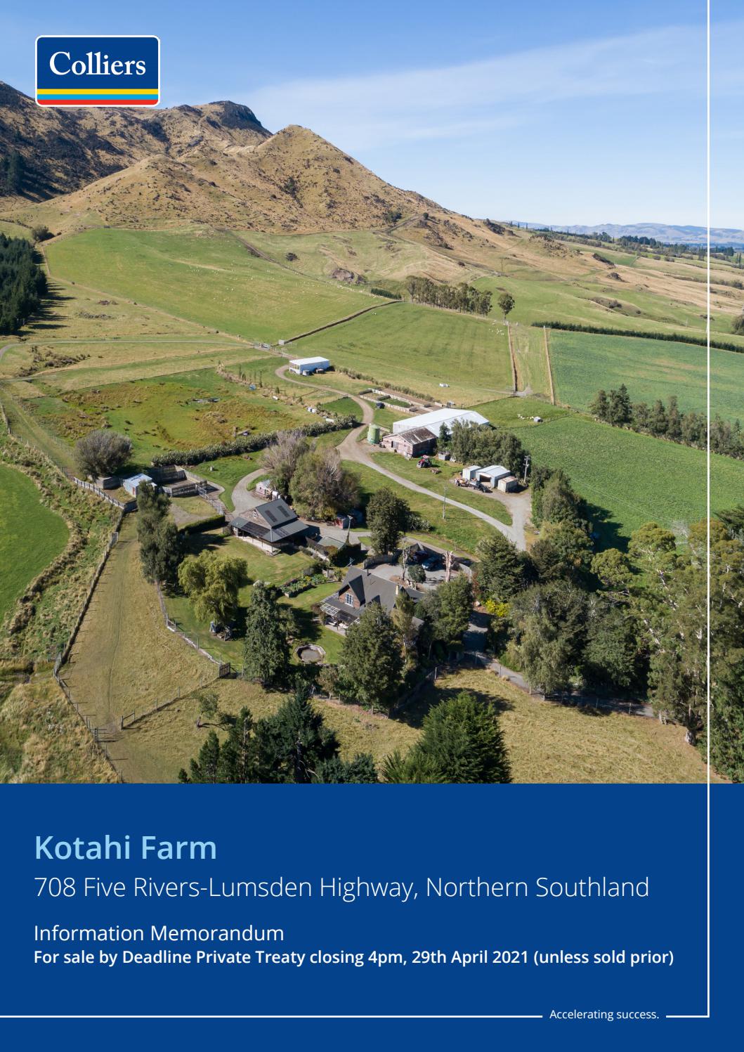 Kotahi Farm 708 Five RiversLumsden Highway, Northern Southland by