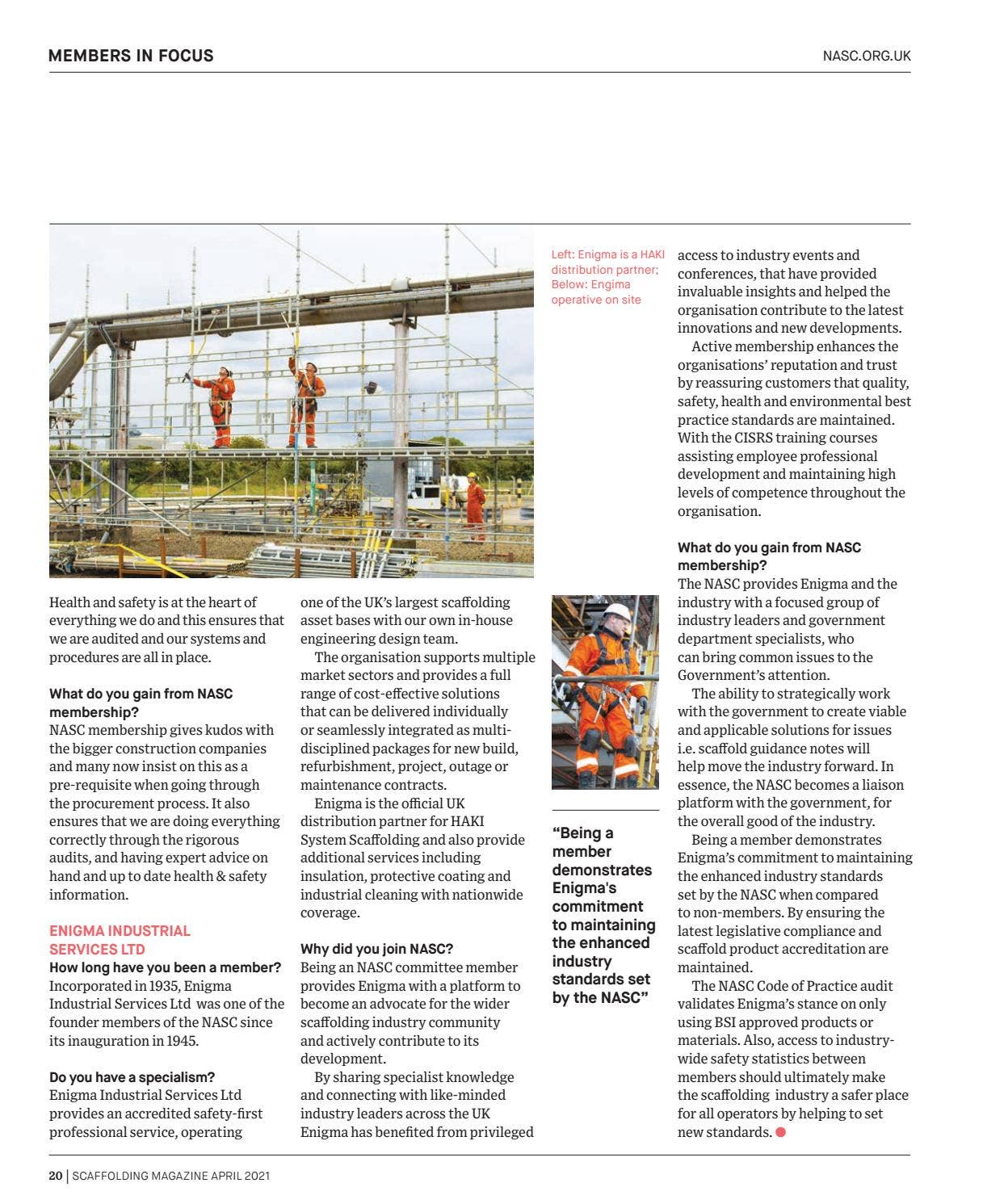 Magazine Scaffold Scaffolding Magazine 2021 by NASC - Issuu
