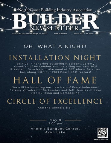 Cover of "NCBIA March 2021 BUILDER Newsletter"