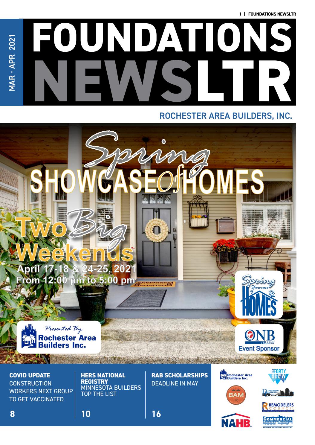 FOUNDATIONS MARCH - APRIL by Rochester Area Builders, Inc. - Issuu