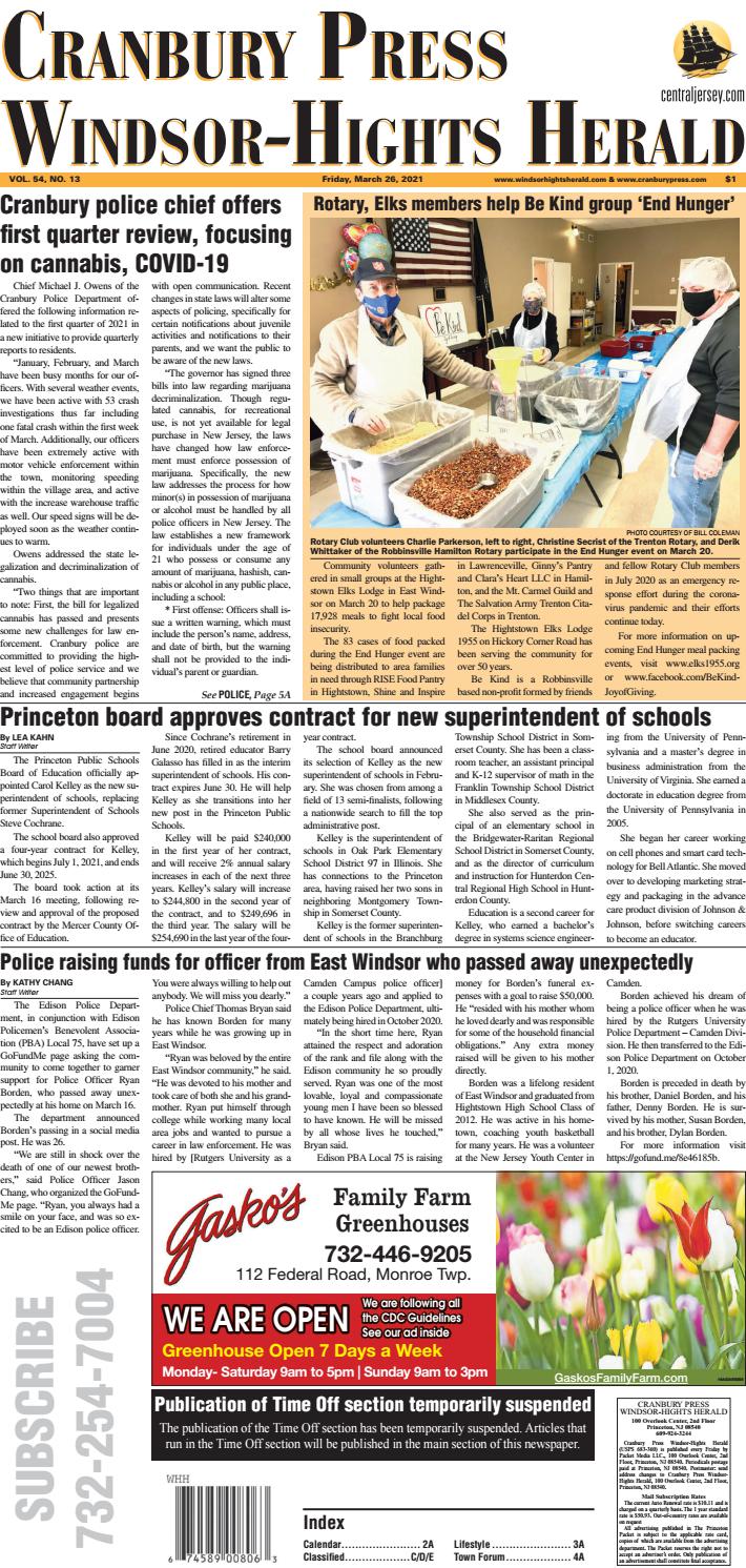 The Cranbury Press & Windsor Hights Herald 3262021 by centraljersey