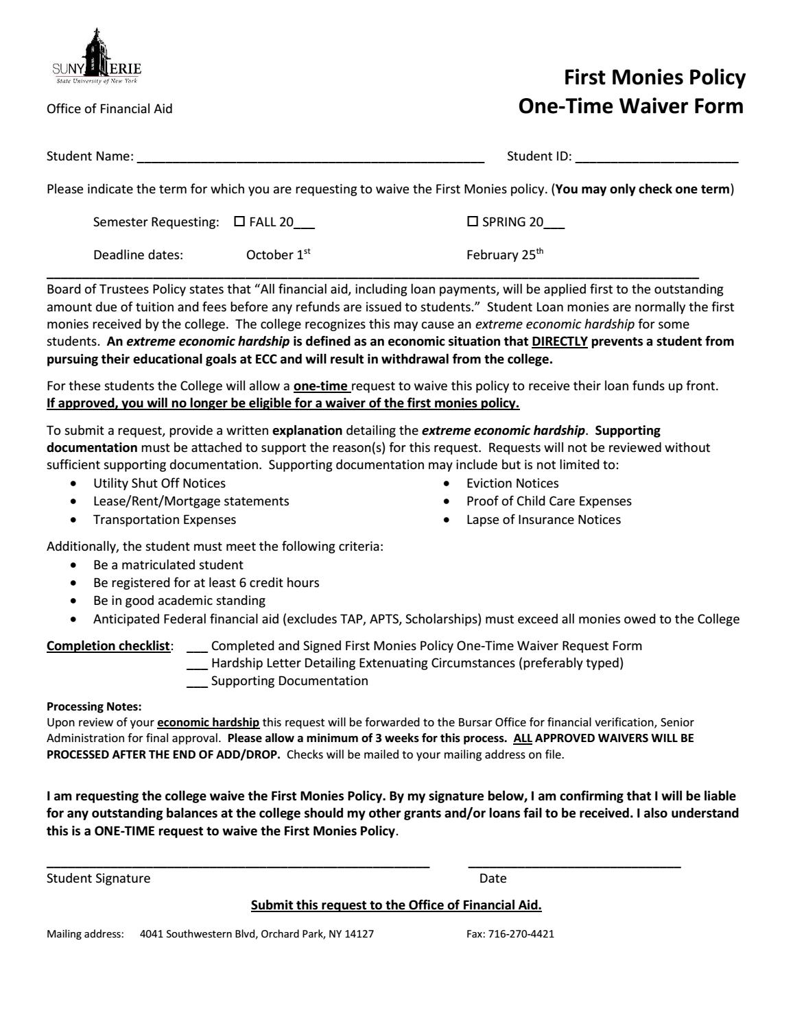 20212022 First Monies Waiver by SUNY Erie Issuu
