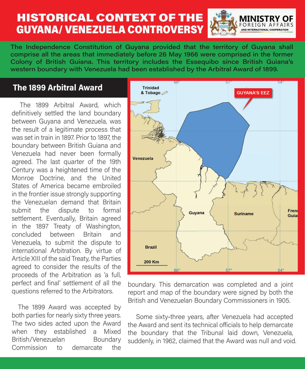 Historical Context of the Guyana/Venezuela Controversy by Guyana Historical Context of the Guyana/Venezuela Controversy by Guyana