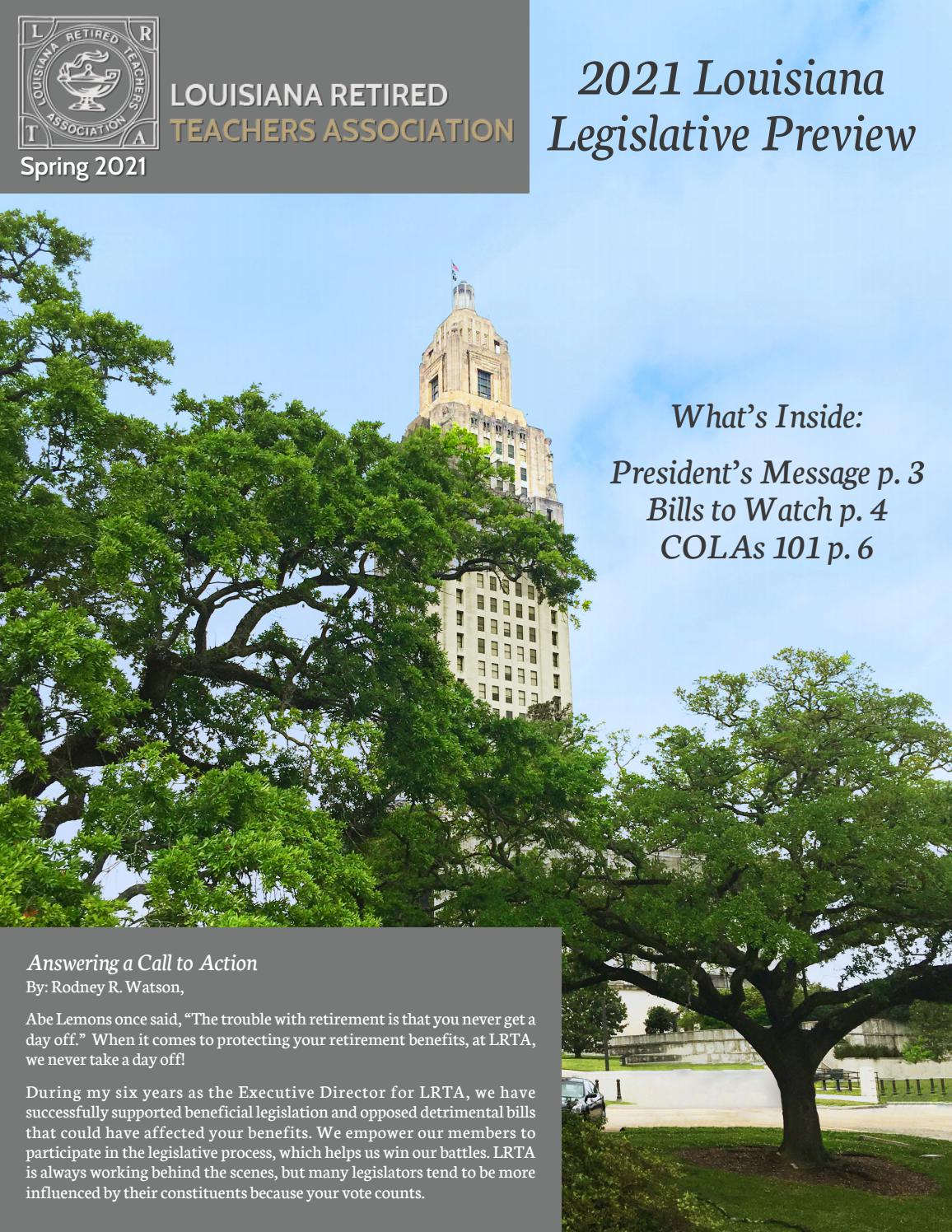 2021 LRTA Spring Newsletter by Louisiana Retired Teachers Association