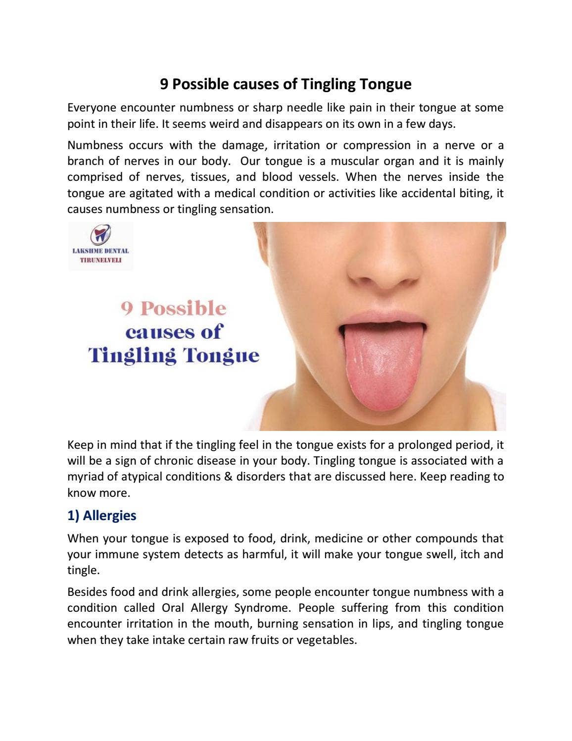 Possible causes of Tingling Tongue by vertikapargat - Issuu