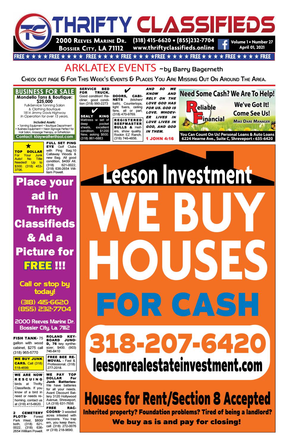 Thrifty Classifieds Shreveport & Bossier April 1st 2021 by Thrifty