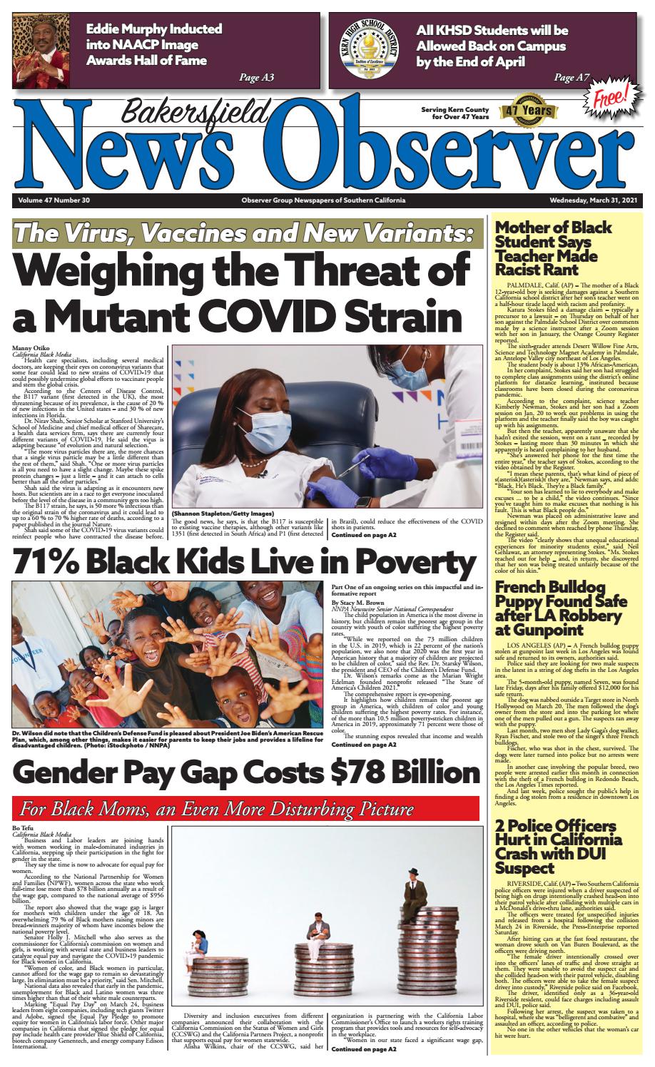 Bakersfield News Observer 3.31.21 4C by Observer Group Newspapers of