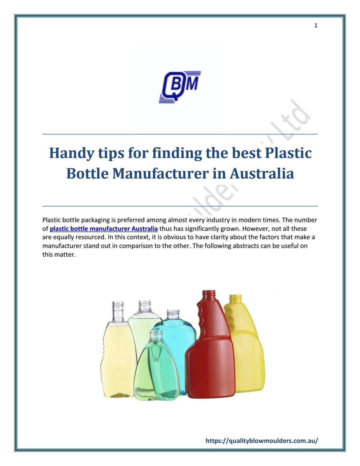Handy tips for finding the best Plastic Bottle Manufacturer in