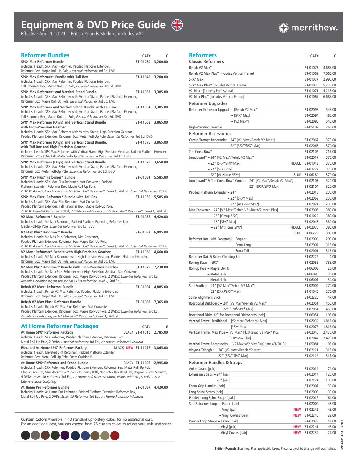 Equipment & DVD Price Guide GBP by Merrithew™ Issuu