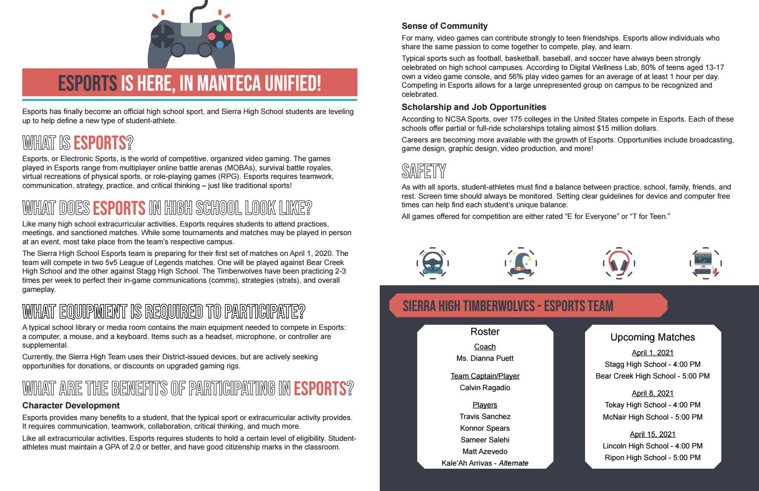 Esports is Here, in Manteca Unified! by Manteca Unified School District ...