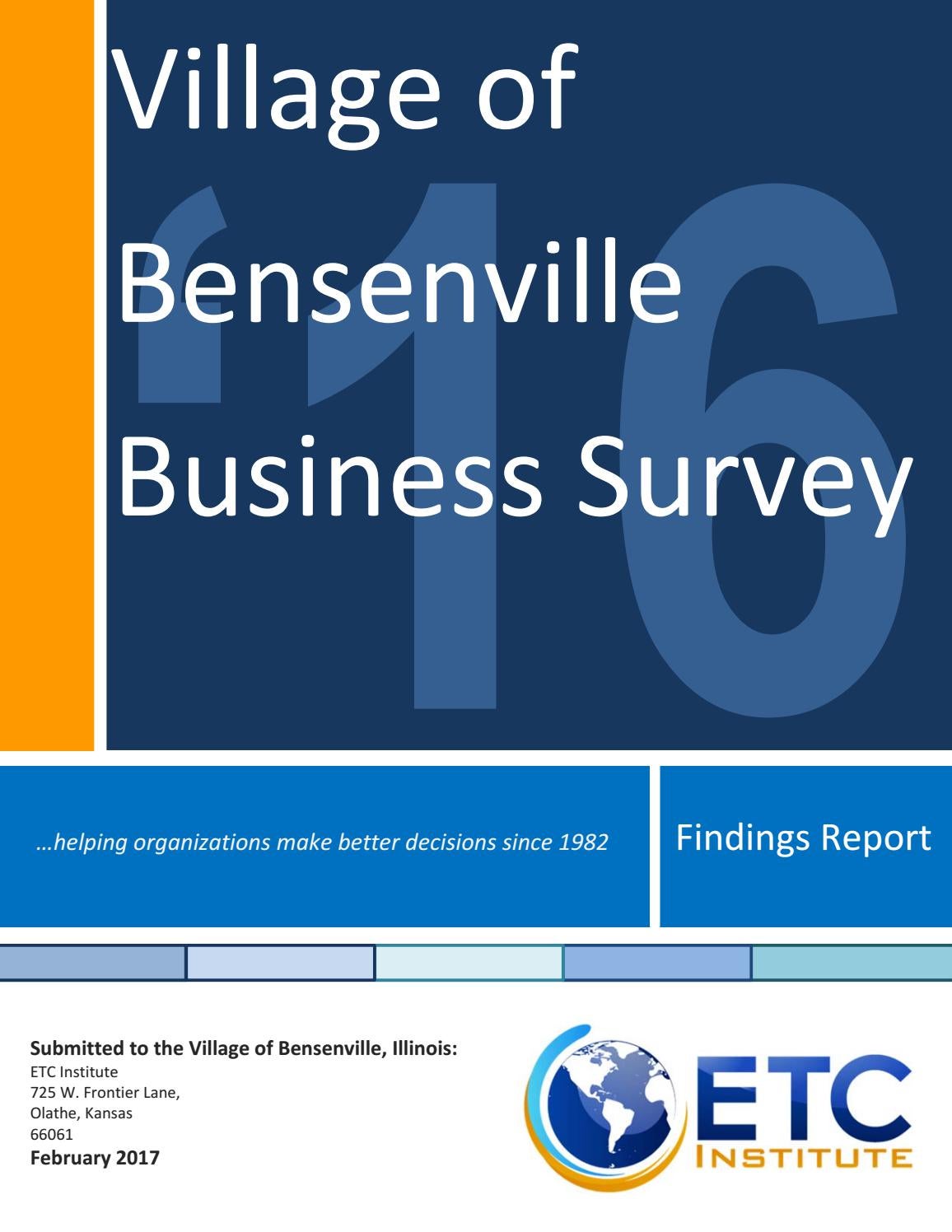2017 Bensenville Business Survey by Village of Bensenville Issuu
