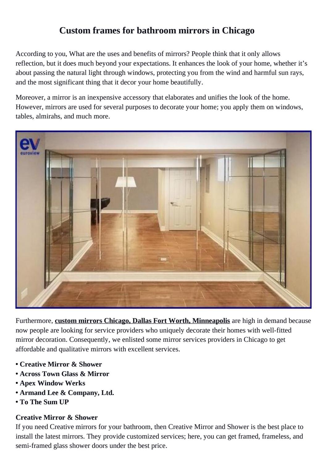 best custom bathroom mirrors in chicago by Euroview Issuu
