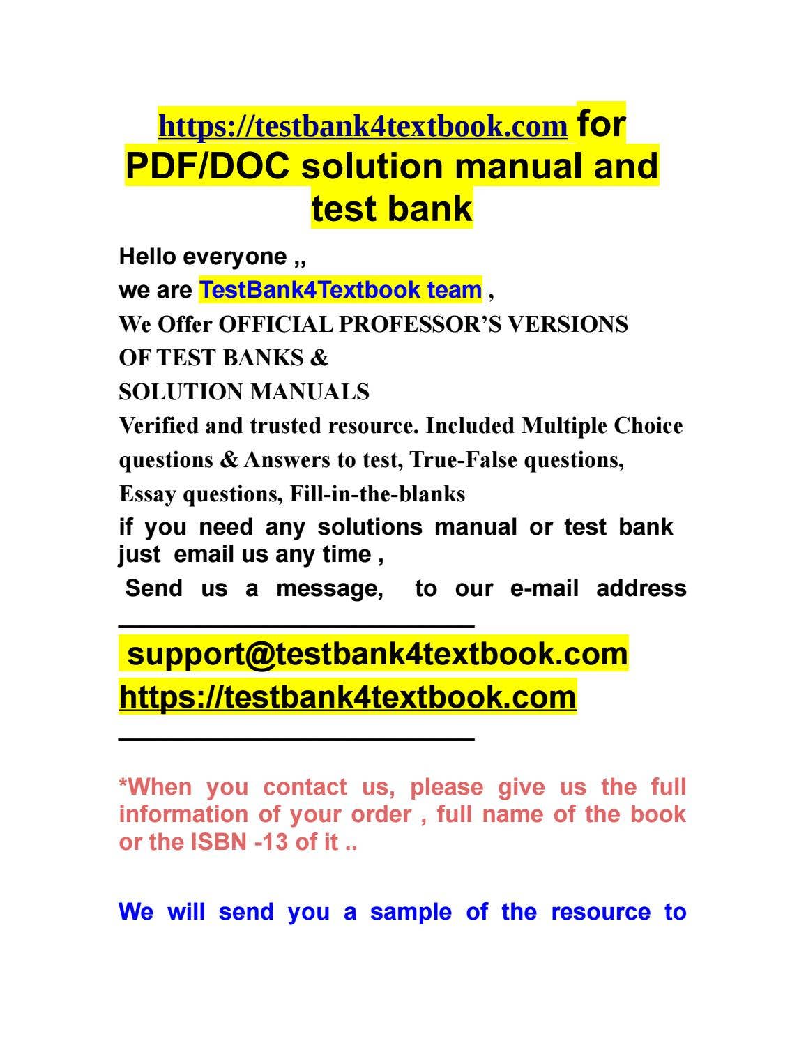 Join TESTBANK4TEXTBOOK.COM | Test Bank and Solution Manual Resources ...