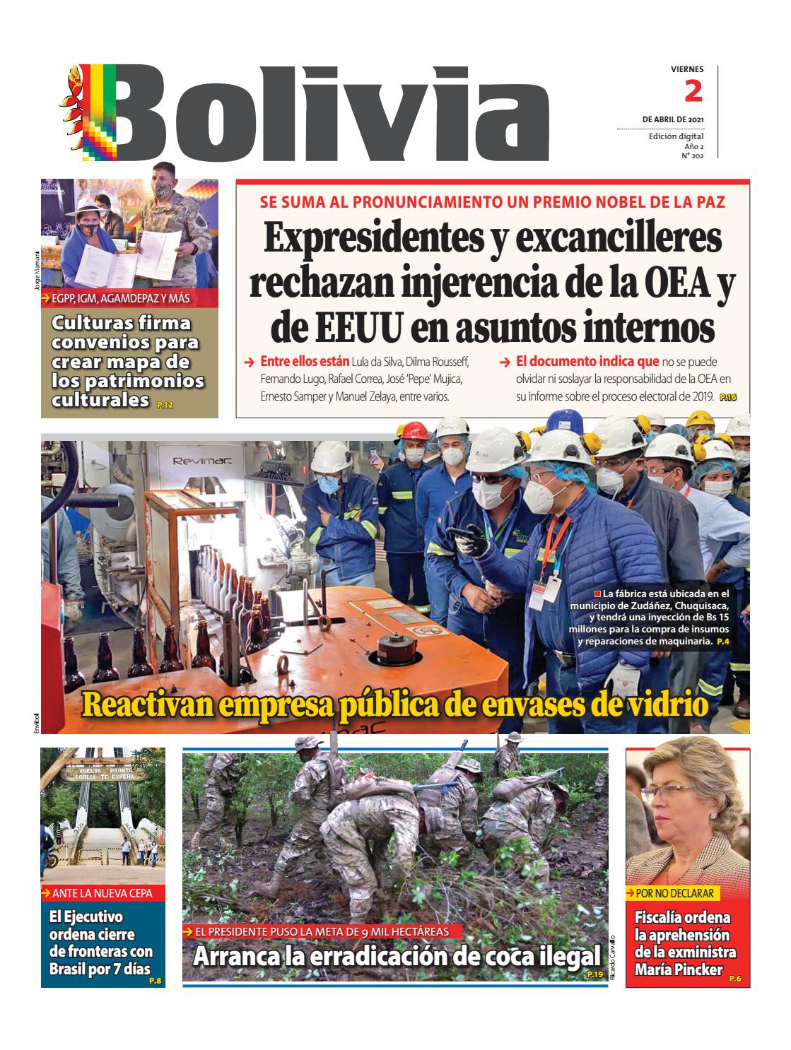 PERIÓDICO BOLIVIA EDICIÓN DIGITAL 2-4-21 by Ahora EL PUEBLO - Issuu