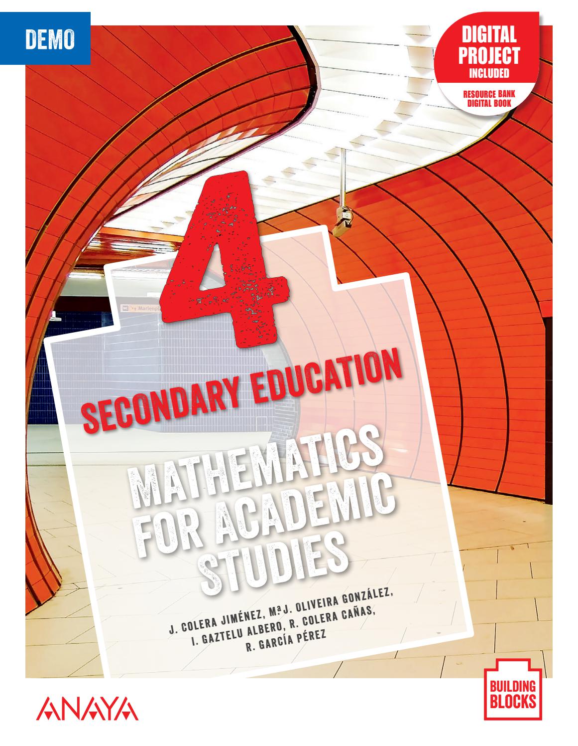 Mathematics For Academic Studies 4 Student S Book Sample By Grupo Anaya S A Issuu