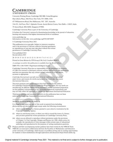 Lower Secondary Mathematics TEACHER’S RESOURCE 9 Sample by Cambridge ...