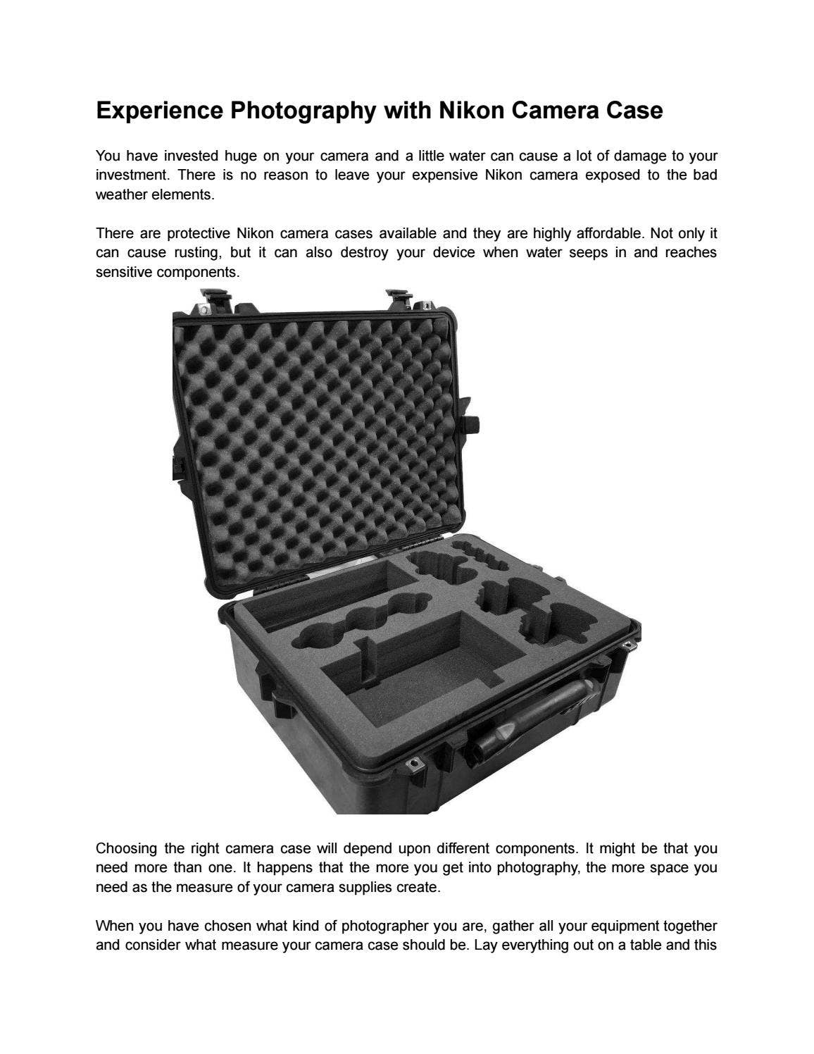 Nikon Camera Box Inclusions Experience Photography with Nikon Camera Case by cobrafoaminserts - Issuu