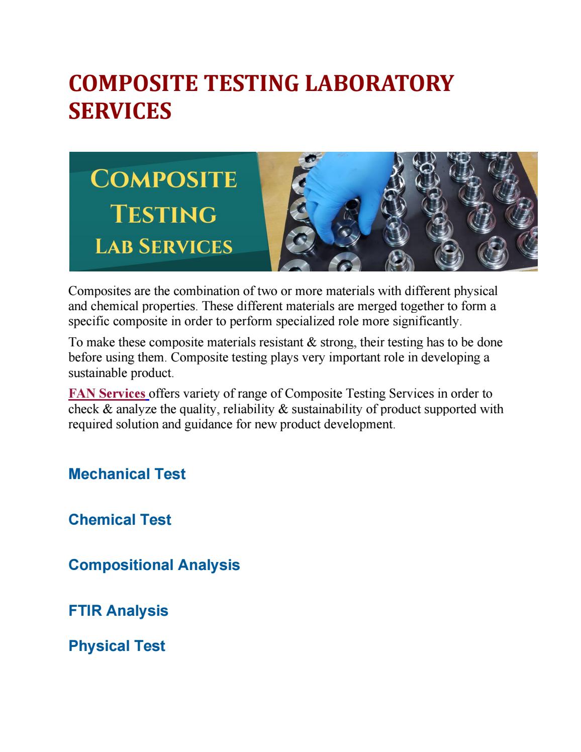 Composite Testing,FRP Testing, FTIR Testing,TGA Testing,DSC Testing