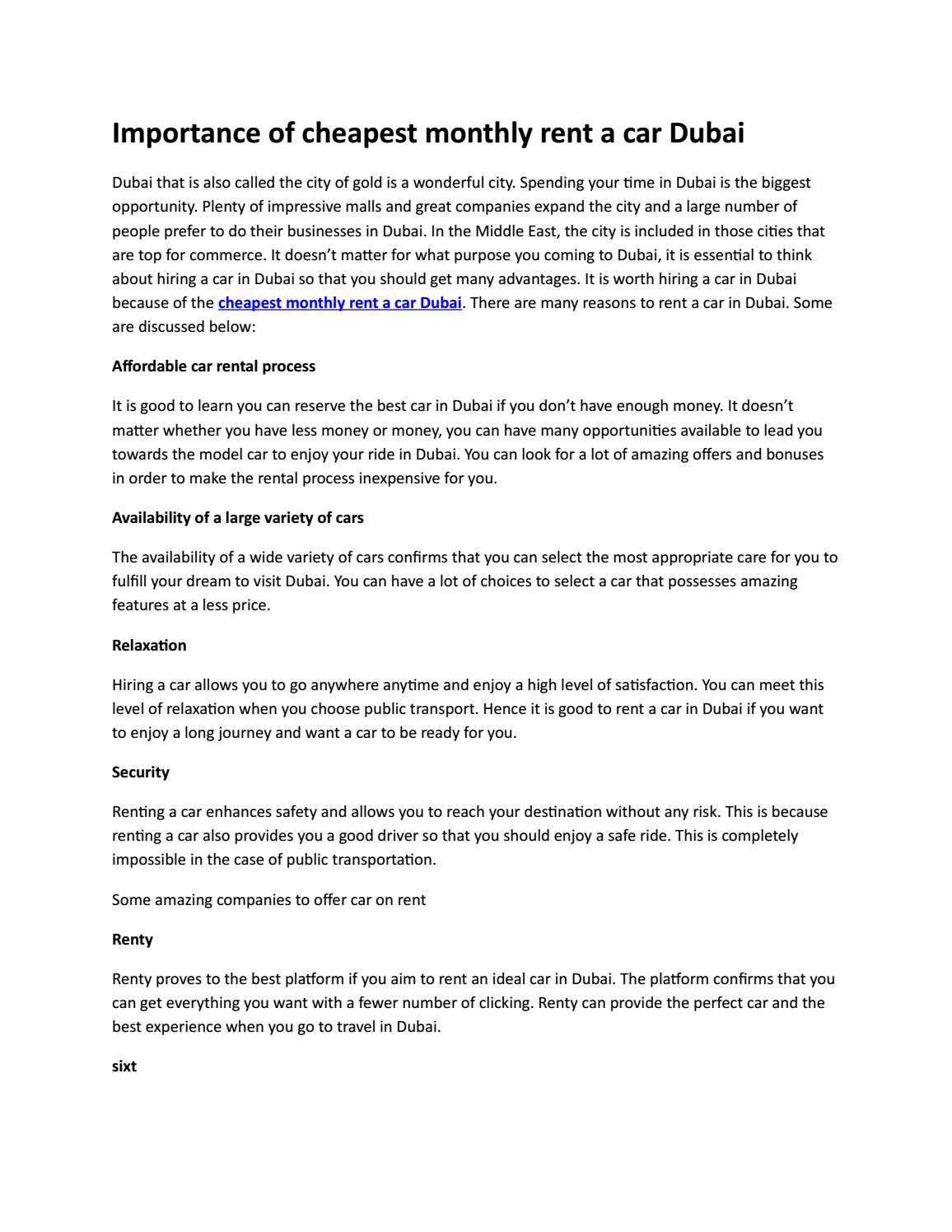 importance-of-cheapest-monthly-rent-a-car-dubai-by-rohny-issuu