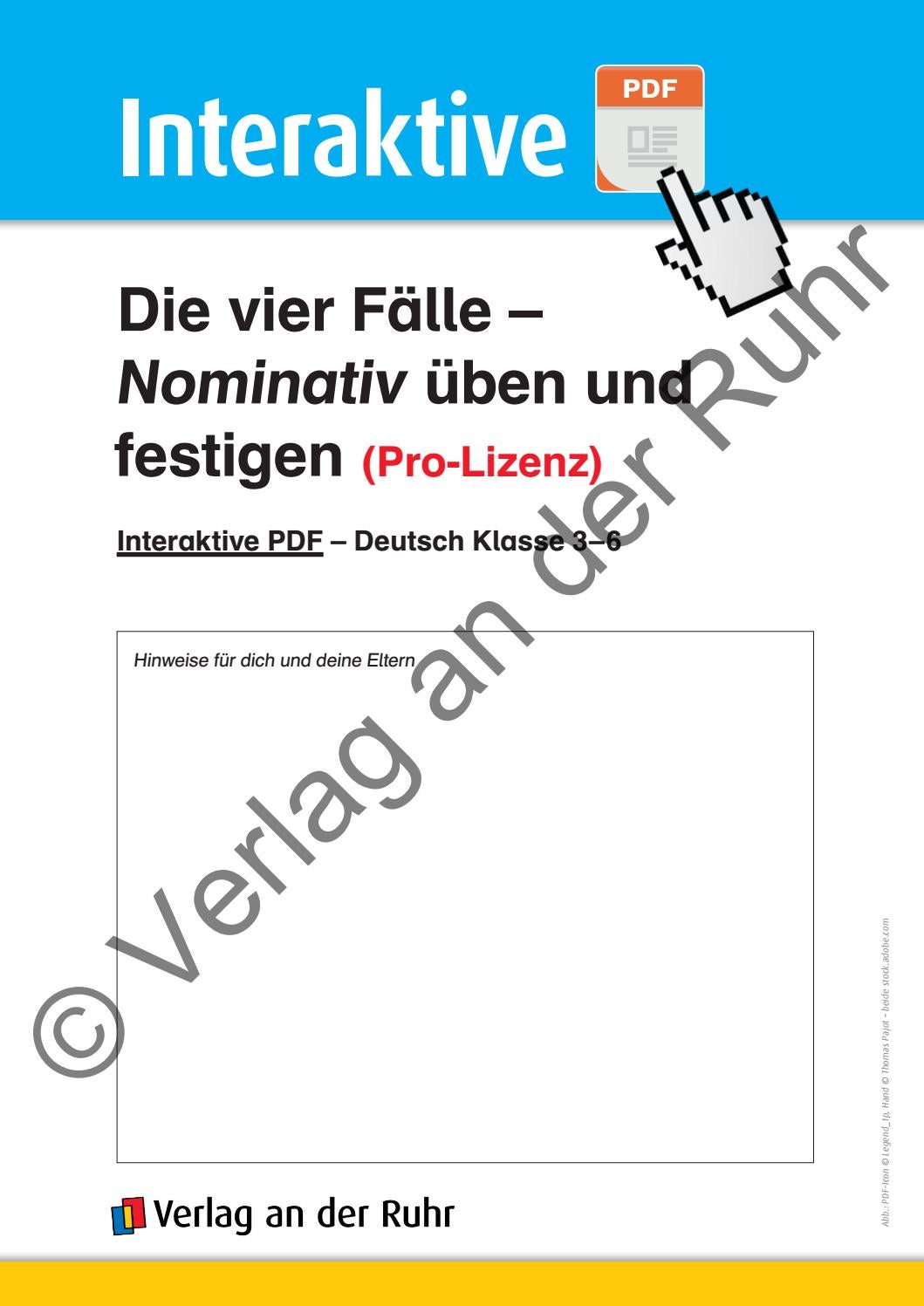 Was Sind Die Vier Fälle Die vier Fälle - Nominativ üben und festigen by Verlag an der Ruhr - Issuu
