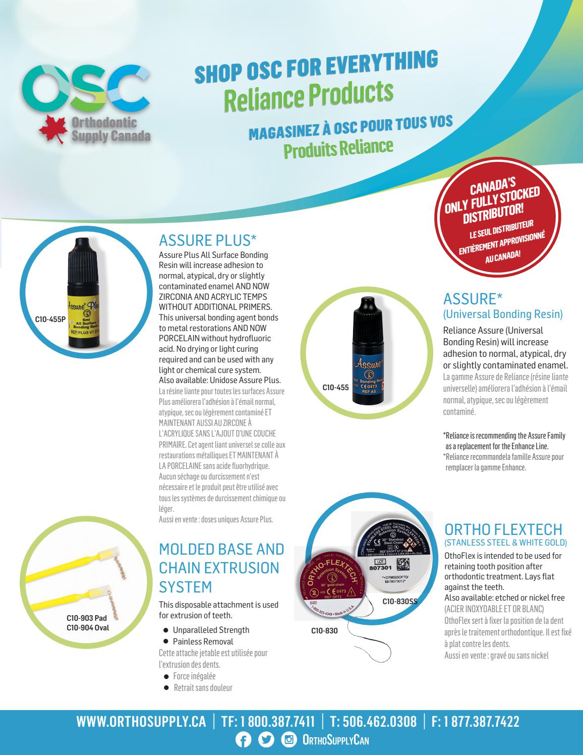 2021 Reliance Products Guide by Orthodontic Supply of Canada Issuu