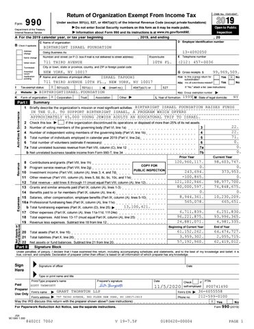 2019 IRS Form 990 cover