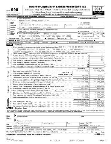 2013 IRS Form 990 cover