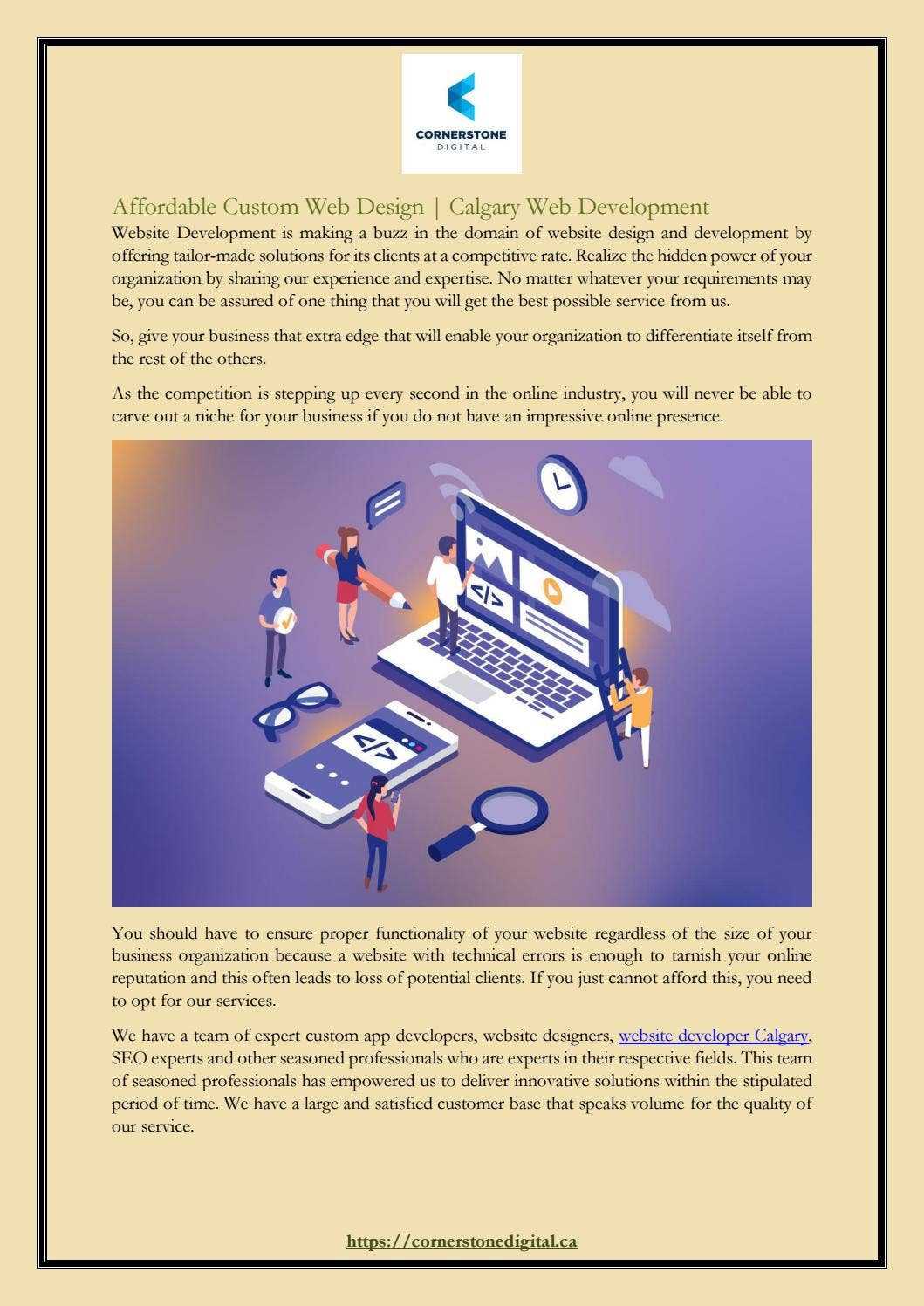 Affordable Custom Web Design | Calgary Web Development by Cornerstone ...