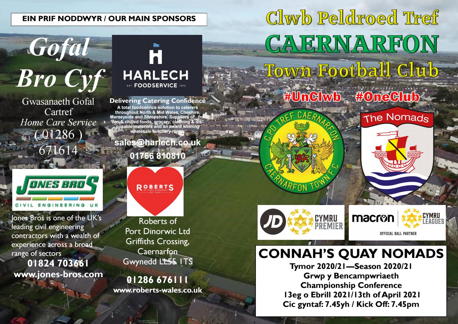 CP Tref Caernarfon Town FC v Connah's Quay Nomads Cymru Premier