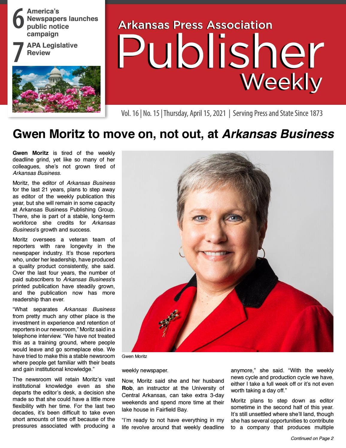 Arkansas Publisher Weekly April 15, 2021 by Arkansas Press Association