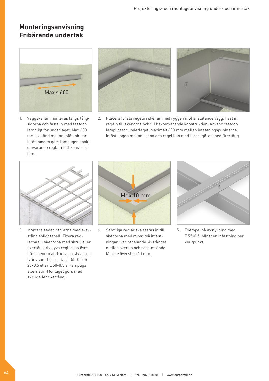 Under- och innertak - Projekterings- och montageanvisning by Europrofil ...