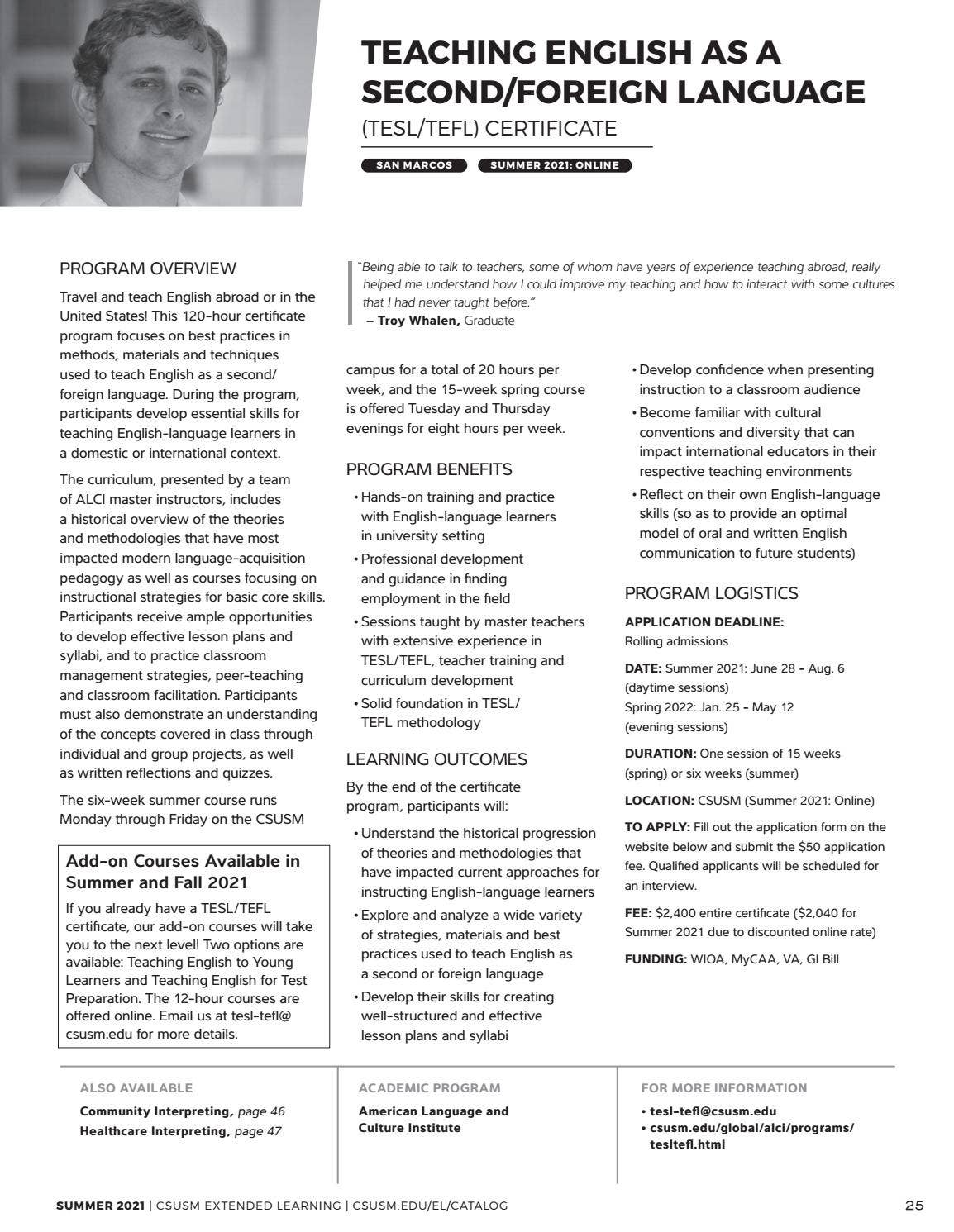 CSUSM 2021 Summer Extended Learning Catalog by elcsusm - Issuu